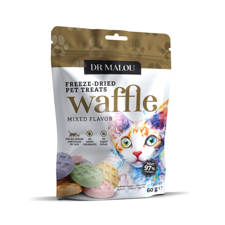 Liofilizowane wafle mięsne dla kotów