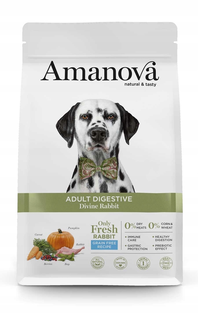 Karma sucha dla dorosłych psów ras średnich i dużych - królik - 2 kg