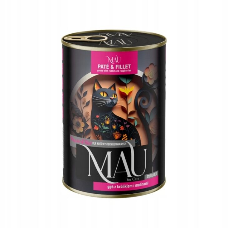 Gęś z królikiem i malinami dla kotów sterylizowanych - pasztet 400 g