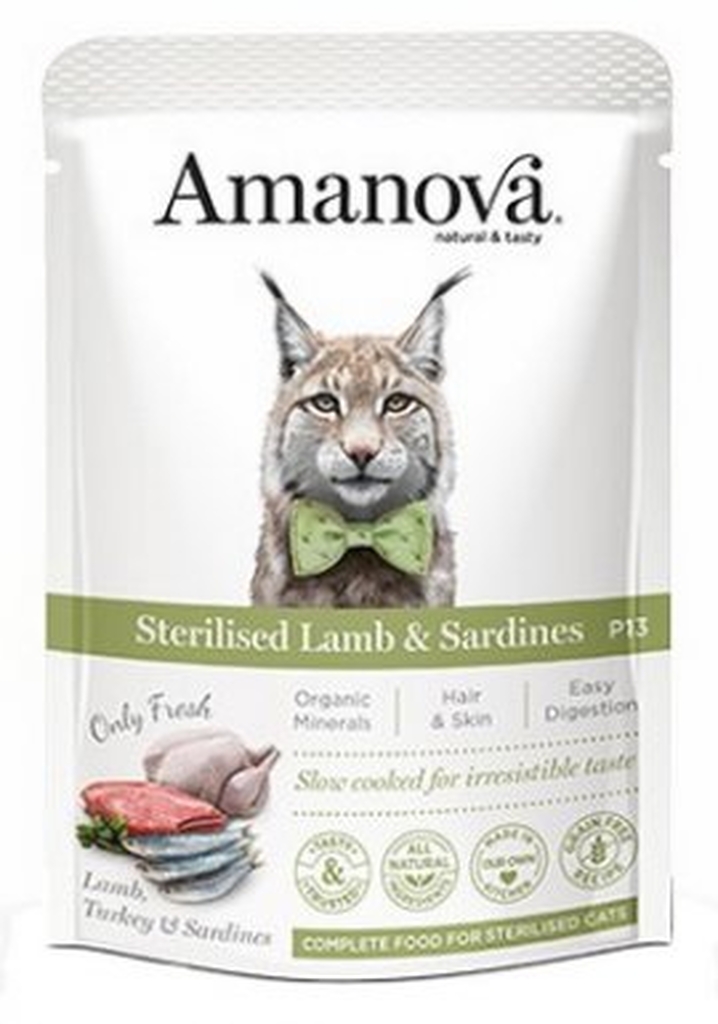 Karma mokra dla kotów po sterylizacji - jagnięcina i sardynki - 85 g